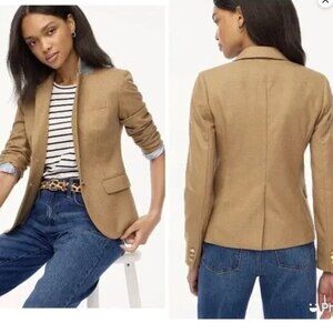 J.Crew Original Schoolboy  Wool Blend Blazer in Camel Size 4 excellent